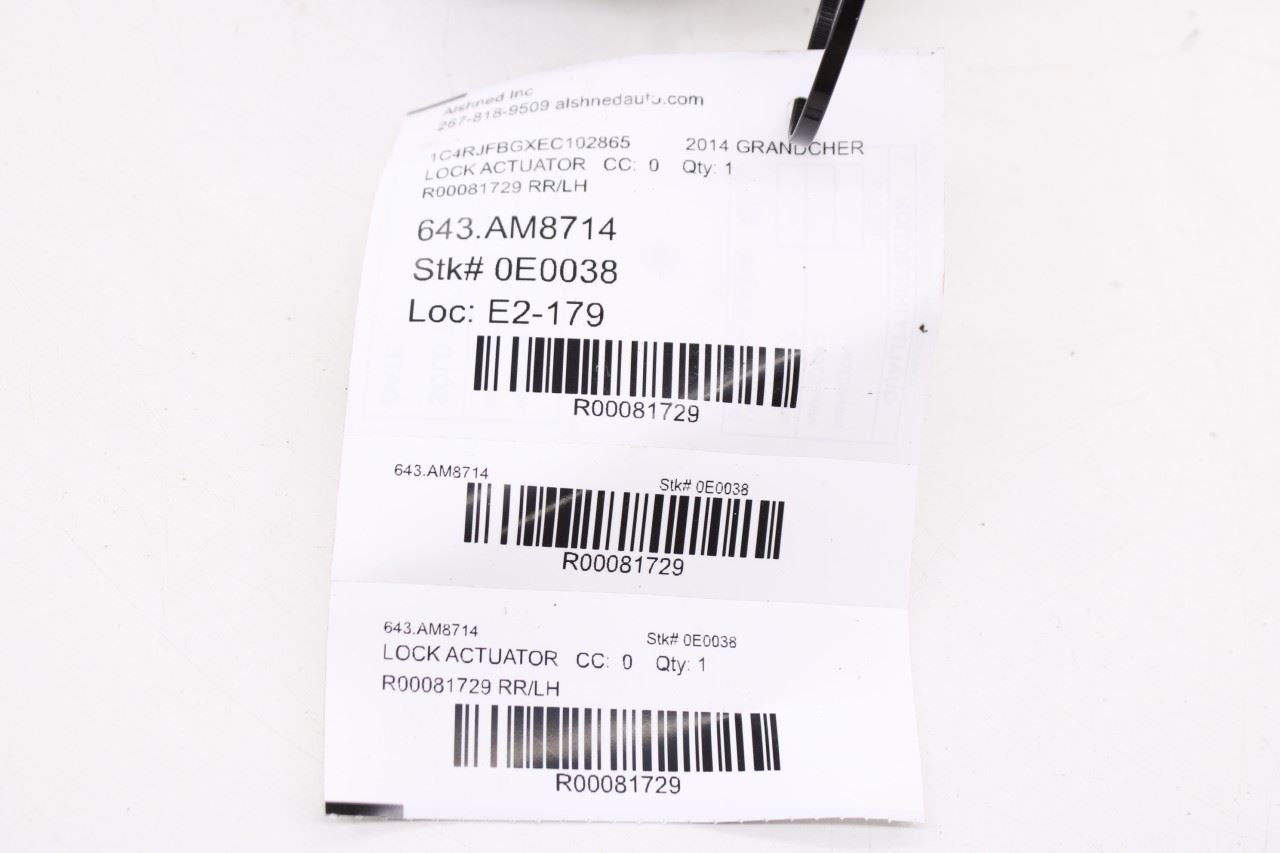 2011-22 Jeep Grand Cherokee Limited Rear Left Door Lock Latch Actuator 4589923AF14