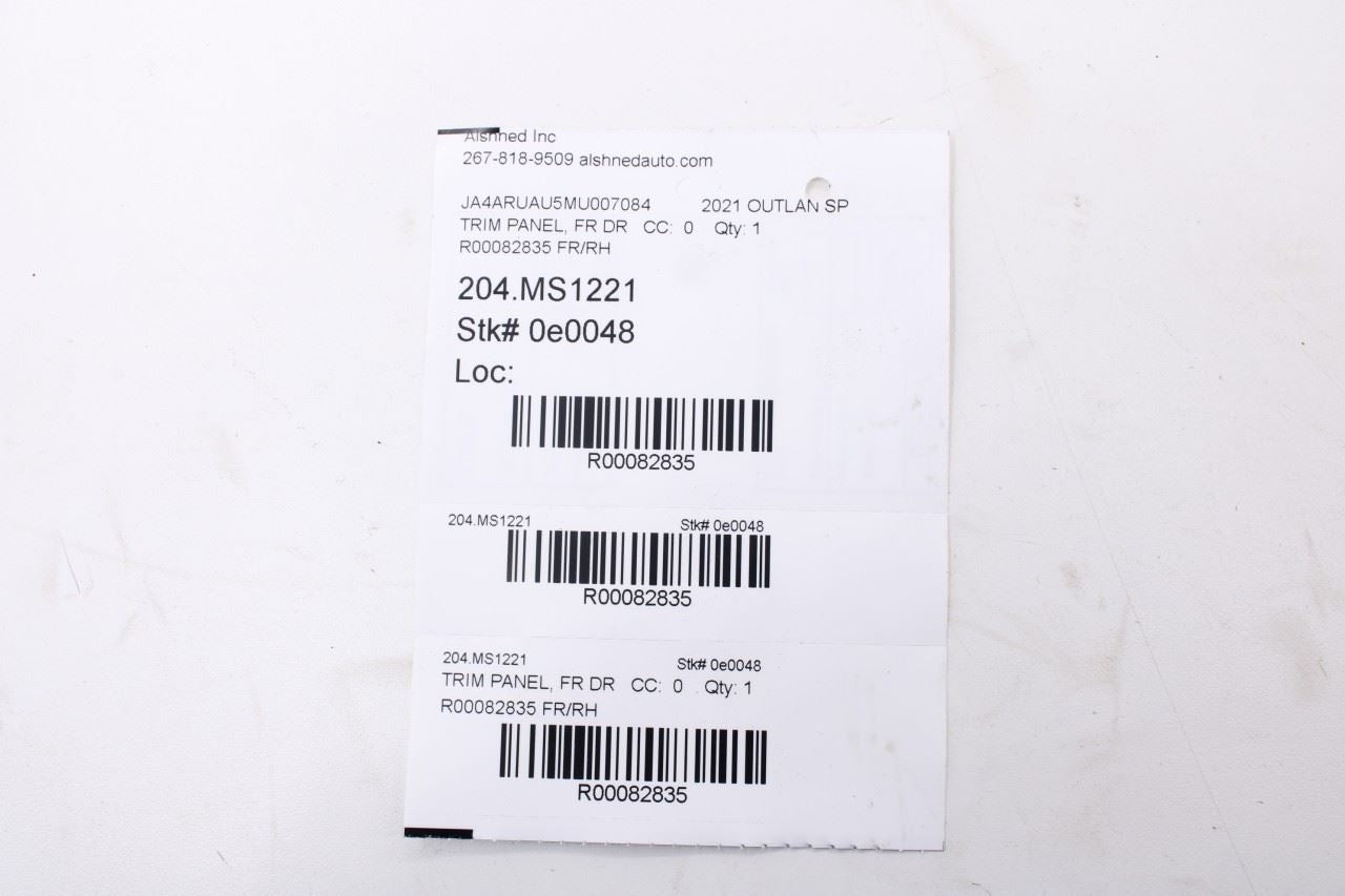18-25 Mitsubishi Outlander Sport SE Front Right Side Door Trim Panel 7221D552XA20