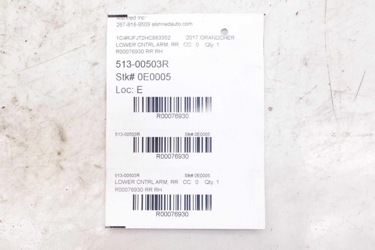 16-22 Jeep Grand Cherokee Summit 5.7L Rear Suspension Right Side Control Arm Set - Alshned Auto Parts