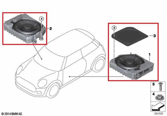 2013-2021 Mini Hardtop Cooper Front Right and Left Central Bass Speaker 9275995 - Alshned Auto Parts