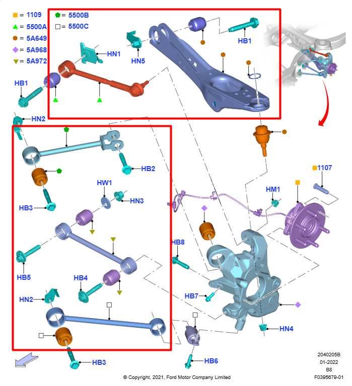 2022-24 Ford Expedition MAX XLT 4WD Rear RH Side Lower and Upper Control Arm Set - Alshned Auto Parts