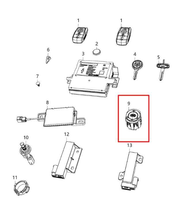 2019-2024 Ram 1500 Laramie 5.7L Engine Start Stop Ignition Switch Button w/ Trim2