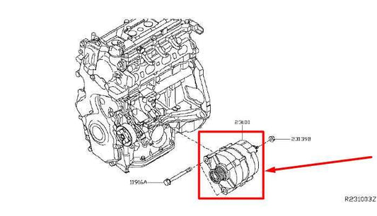 2013-2019 Nissan Sentra SL 1.8L Engine Alternator Generator 14V 110A 23100-3SH2B - Alshned Auto Parts