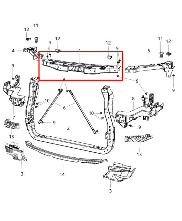 2011-2021 Jeep Grand Cherokee Radiator Core Upper Crossmember Support Bar Brace - Alshned Auto Parts