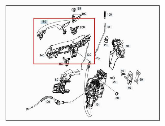 16-18 Mercedes-Benz C300 4Matic Front Passenger Right Side Door Exterior Handle1