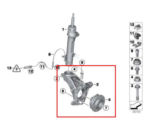 2011-2016 Mini Countryman Cooper S 1.6L AWD Front Left Side Spindle Knuckle Hub - Alshned Auto Parts