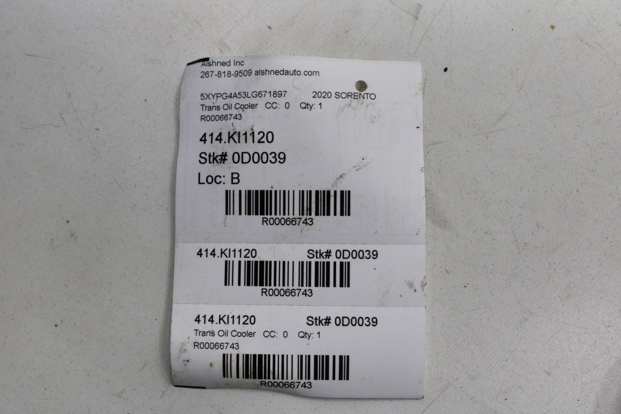 17-20 Kia Sorento LX 3.3L FWD Auto Transmission Oil Cooler w/ Hoses 25610-C6700 - Alshned Auto Parts