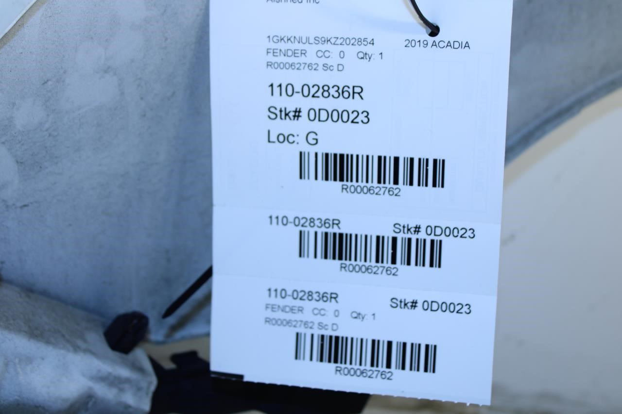 2017-2019 GMC Acadia SLT-1 Front Right Passenger Fender Panel 84471775 OEM *ReaD - Alshned Auto Parts