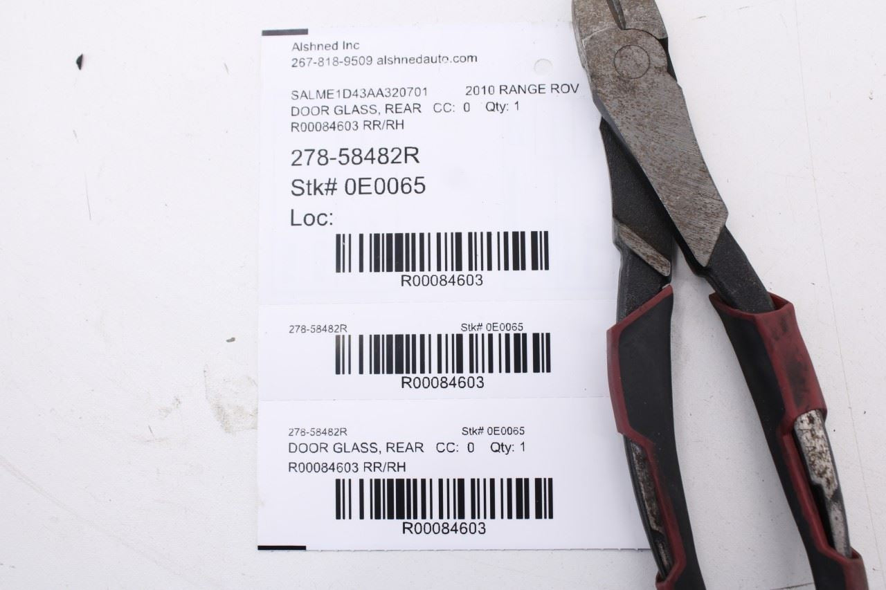 10-12 Land Rover Range Rover HSE Rear Right Door Window Movable Glass CVB0001219