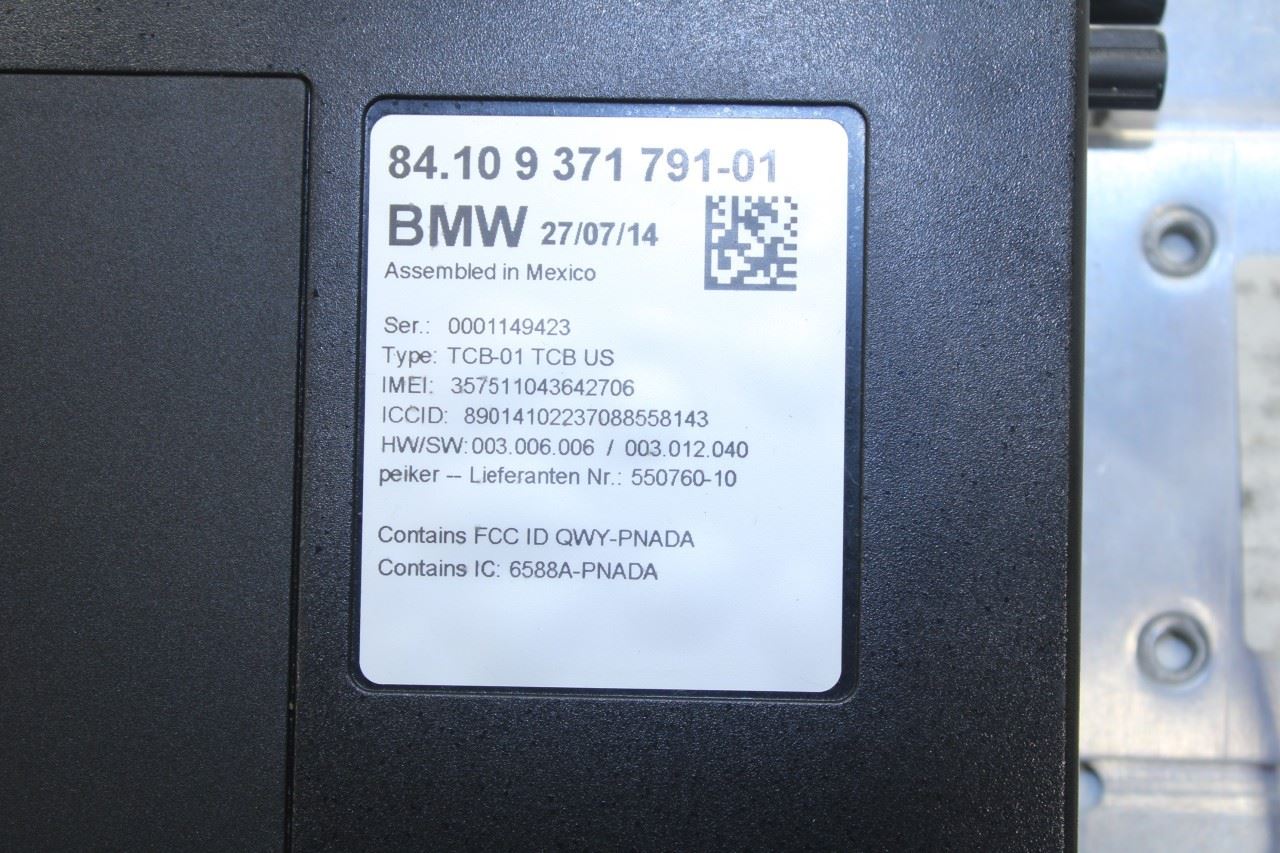 13-2016 BMW 328I xDrive SULEV Bluetooth Telematics Control Module 84109371791-01 - Alshned Auto Parts