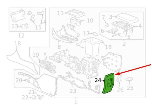 2015-2020 GMC Canyon Center Console Rear Trim Cover Panel 22932393 OEM - Alshned Auto Parts