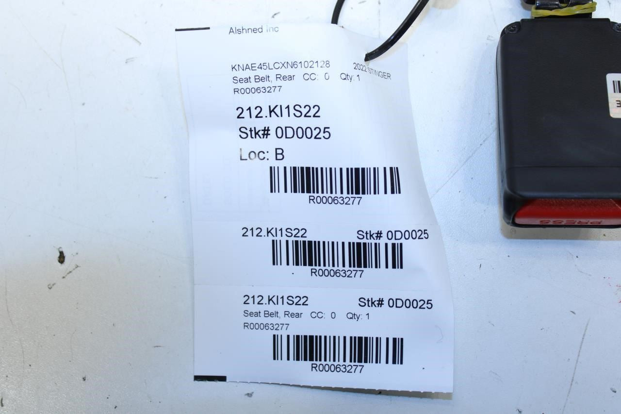 18-23 Kia Stinger GT1 Rear Right Side 2nd Row Seat Belt Buckle 89840-J5200WK OEM - Alshned Auto Parts