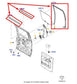 99-16 Ford F250 Lariat Crew Cab Rear Right Door Run Channel w/ Weatherstrip Set - Alshned Auto Parts