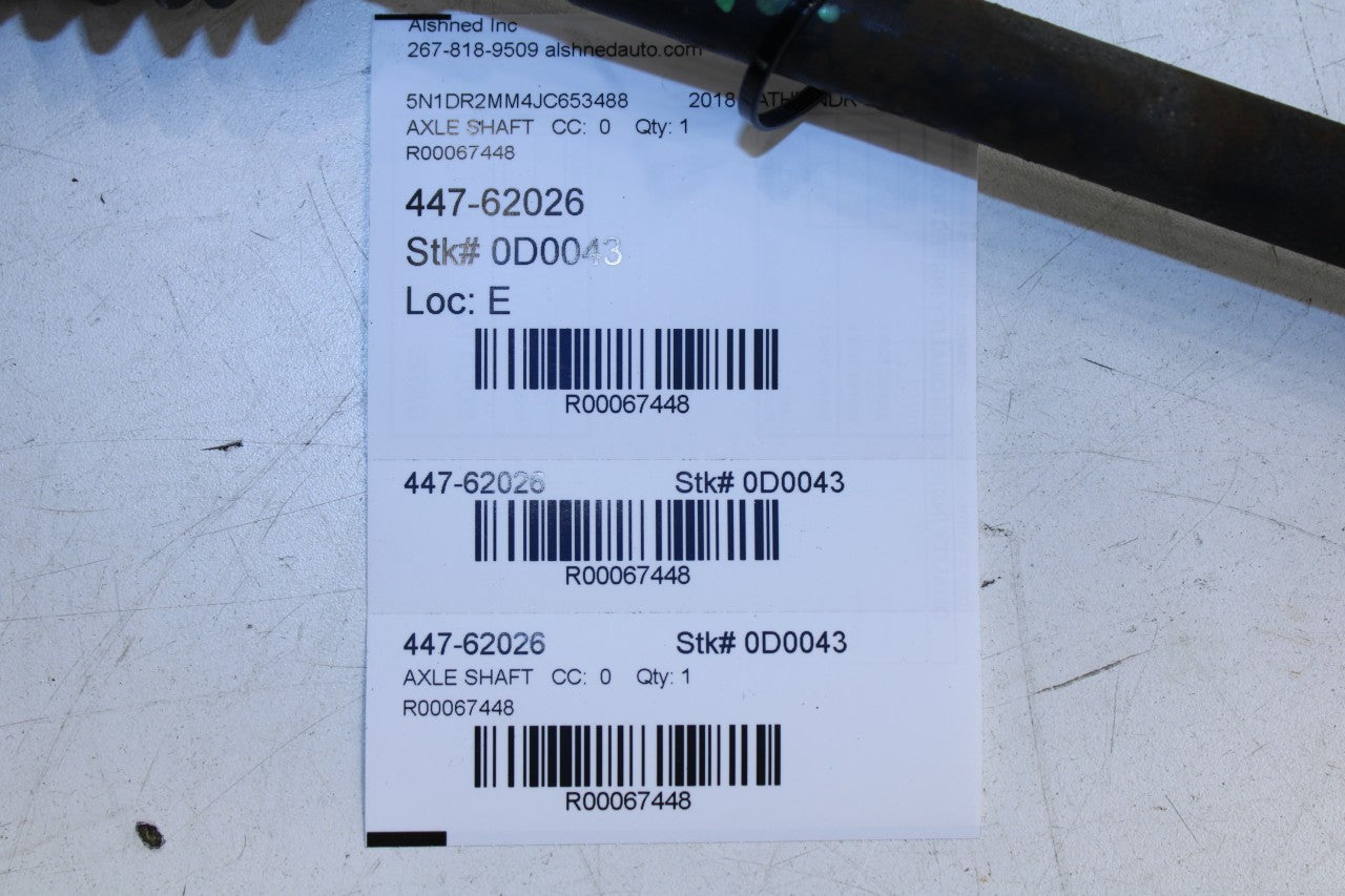 2013-20 Nissan Pathfinder SV 4x4 Rear Right CV Axle Drive Half Shaft 39600-3JA0A - Alshned Auto Parts