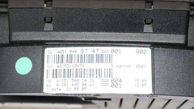 06-07 Mercedes-Benz R350 Speed Cluster Mileage Unknown 251-540-97-47 OEM *ReaD* - Alshned Auto Parts