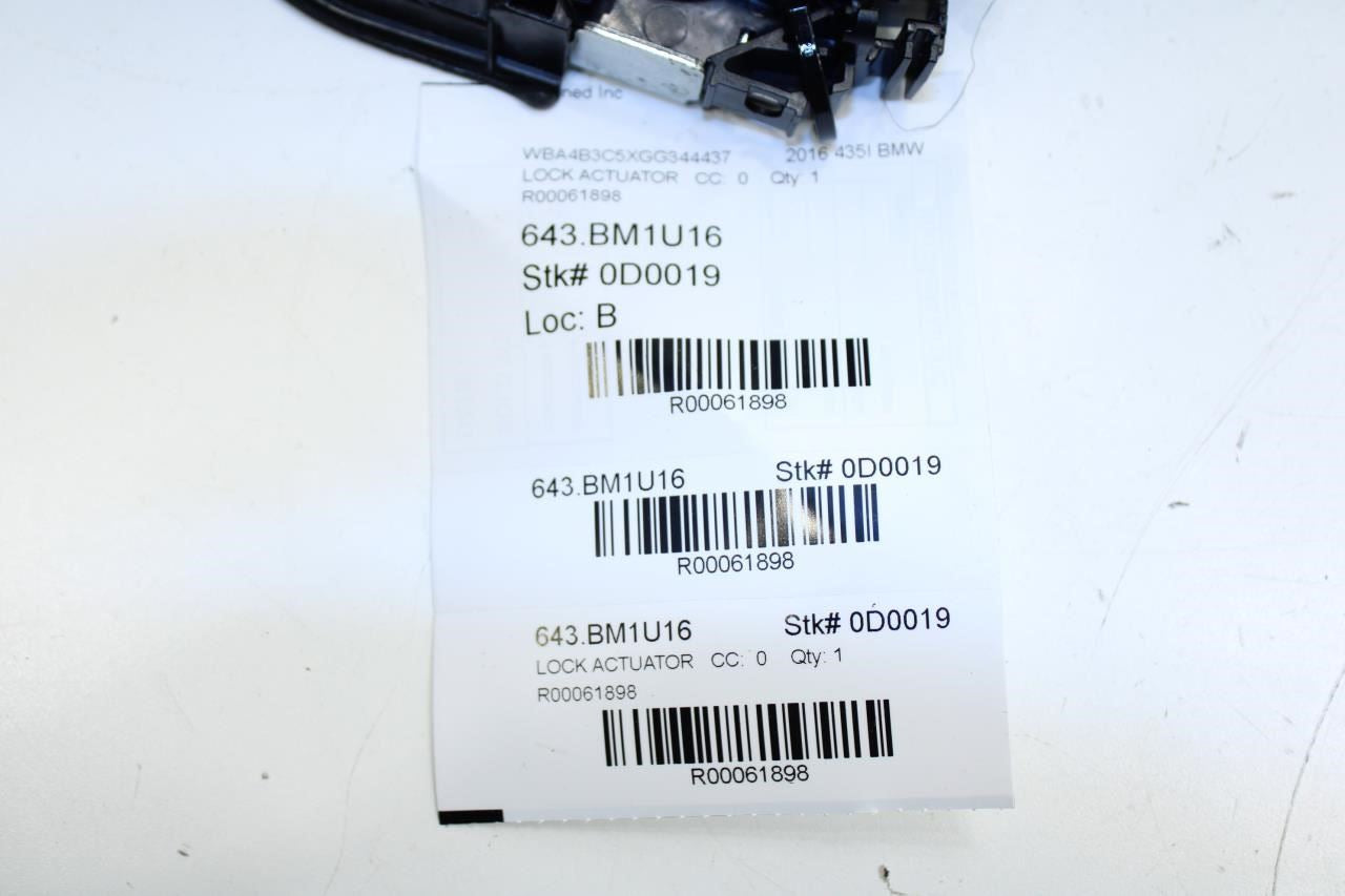 2015-2016 BMW 435I Gran Coupe xDrive RR RH Door Lock Latch Actuator 51227229460 - Alshned Auto Parts