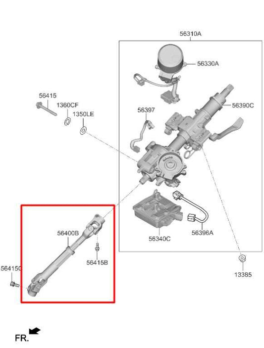 2019-2021 Kia Forte LXS 2.0L FWD Steering Column Intermediate Lower Shaft Joint - Alshned Auto Parts