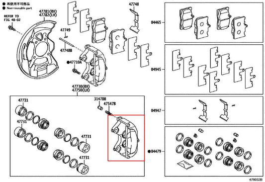 2013-2020 Lexus GS350 Front Right and Left Side Brake Disc Caliper 47730-22460 - Alshned Auto Parts