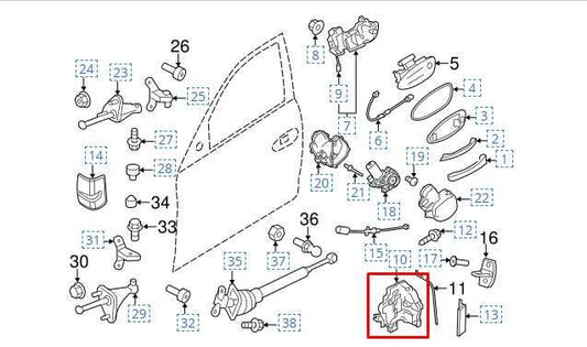 2011-2016 Porsche Panamera 4 Front Right Door Lock Latch Actuator 9A7-837-216-06 - Alshned Auto Parts