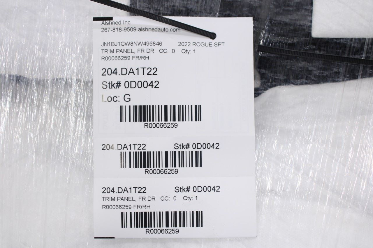 2017-2022 Nissan Rogue Sport SL AWD Front Right Door Trim Panel 80900-6MR0B OEM - Alshned Auto Parts