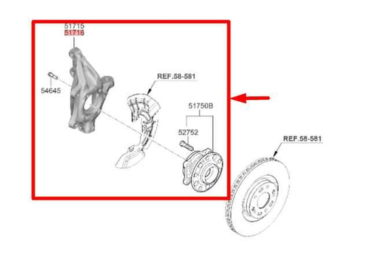 2021-23 Hyundai Santa Fe SEL 4WD Front Right Spindle Knuckle Hub 52701-S2EA0 OEM - Alshned Auto Parts