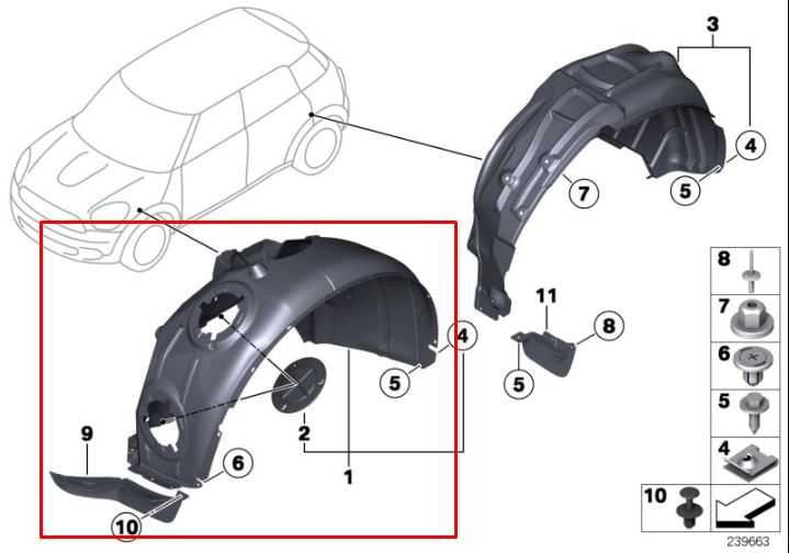 11-16 Mini Countryman Cooper S Front Right Wheelhouse Liner Splash Shield *ReaD*1