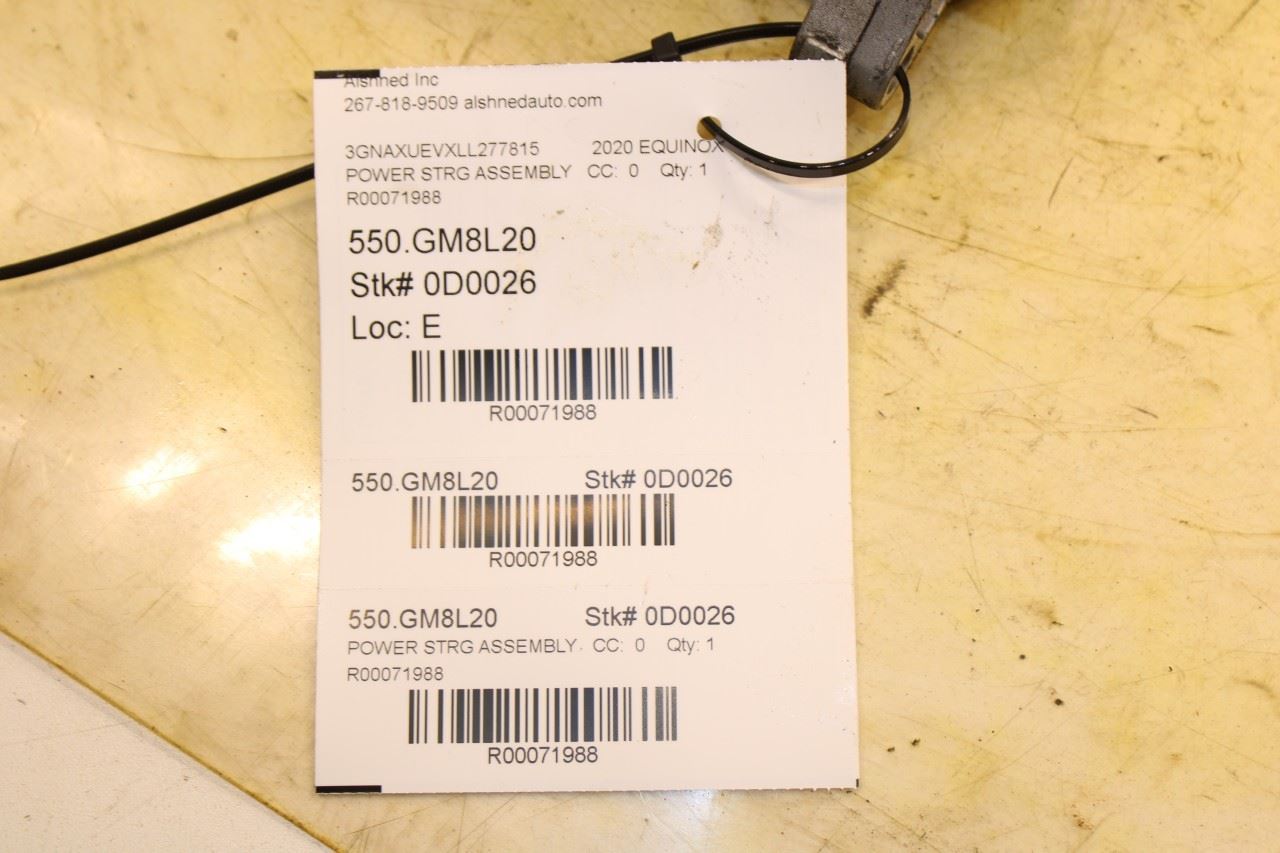 2018-2021 Chevrolet Equinox LT 1.5L AWD Power Steering Gear Rack Motor 85149405 - Alshned Auto Parts