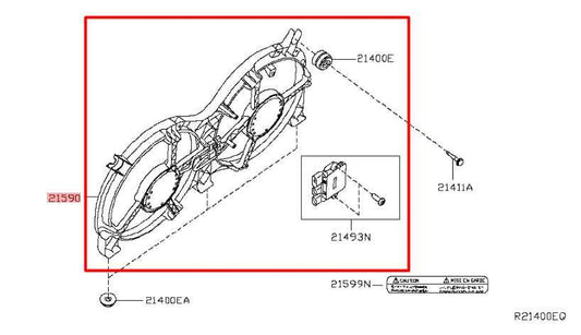 2014-19 Infiniti QX60 3.5L Dual Radiator Cooling Fan Motor Assembly 21481-3JA0E - Alshned Auto Parts