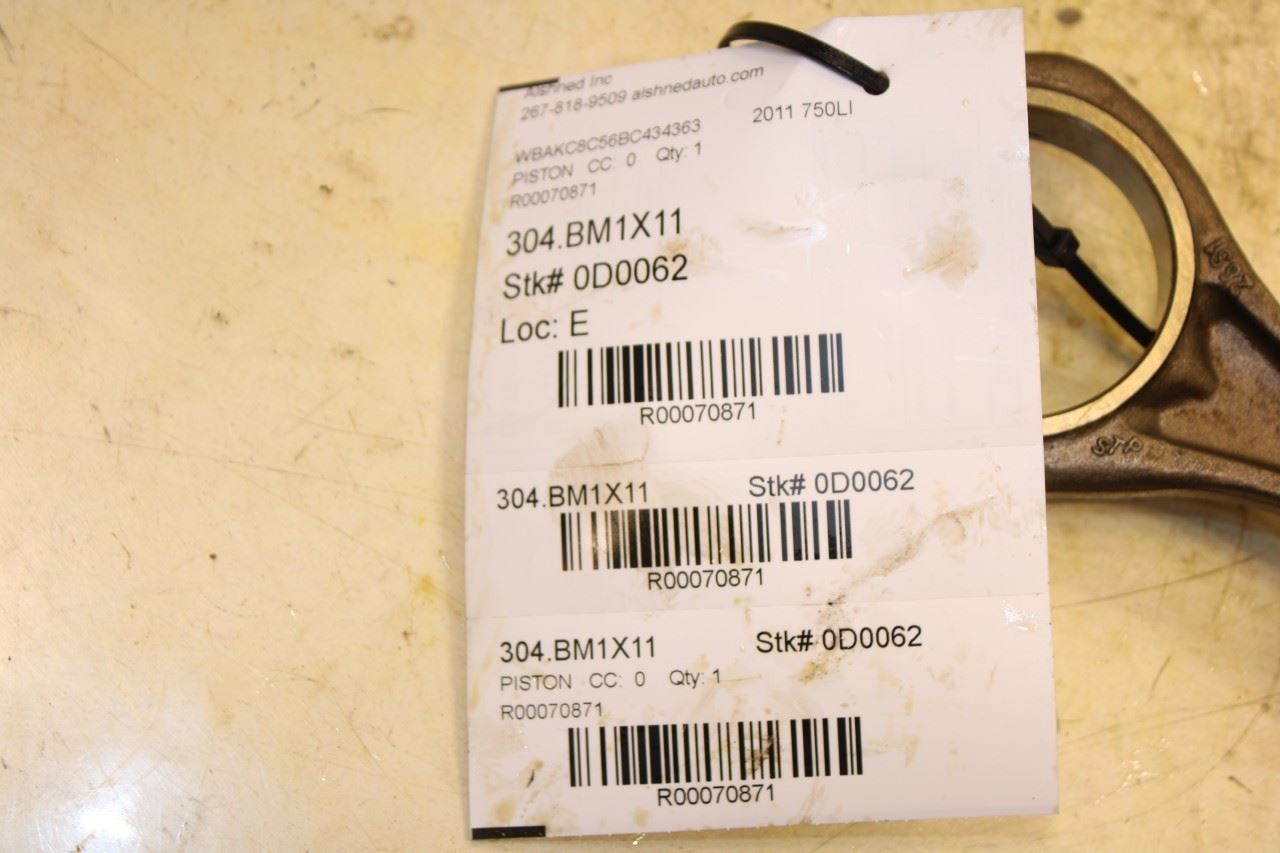2010-12 BMW 750Li xDrive 4.4L Engine Piston Left 2 w/ Connecting Rod 11257613626 - Alshned Auto Parts