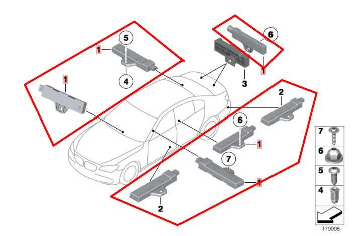 10-15 BMW 750i xDrive Comfort Access Keyless Entry Convenience Antenna Set of 8 - Alshned Auto Parts