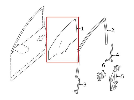 2020-2024 Nissan Sentra Front Left Driver Side Door Window Glass 80301-6LE0A OEM - Alshned Auto Parts