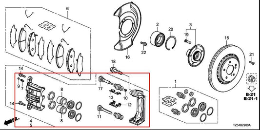 2017-2020 Acura MDX Advance Front Right Side Brake Disc Caliper 45018-TYS-A50 - Alshned Auto Parts
