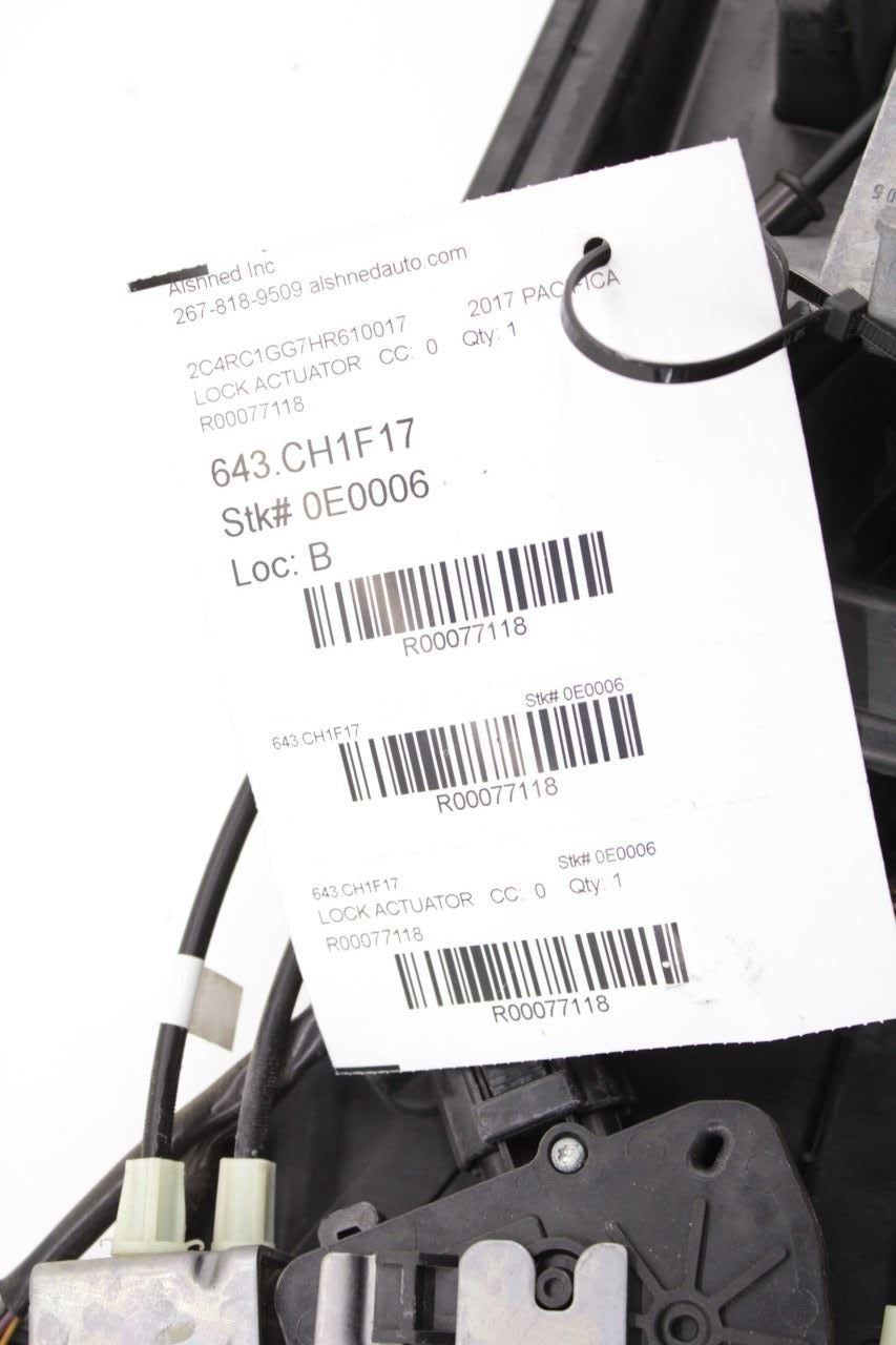 17-2024 Chrysler Pacifica Limited Rear Left Door Lock Latch Actuator 68234565AA - Alshned Auto Parts