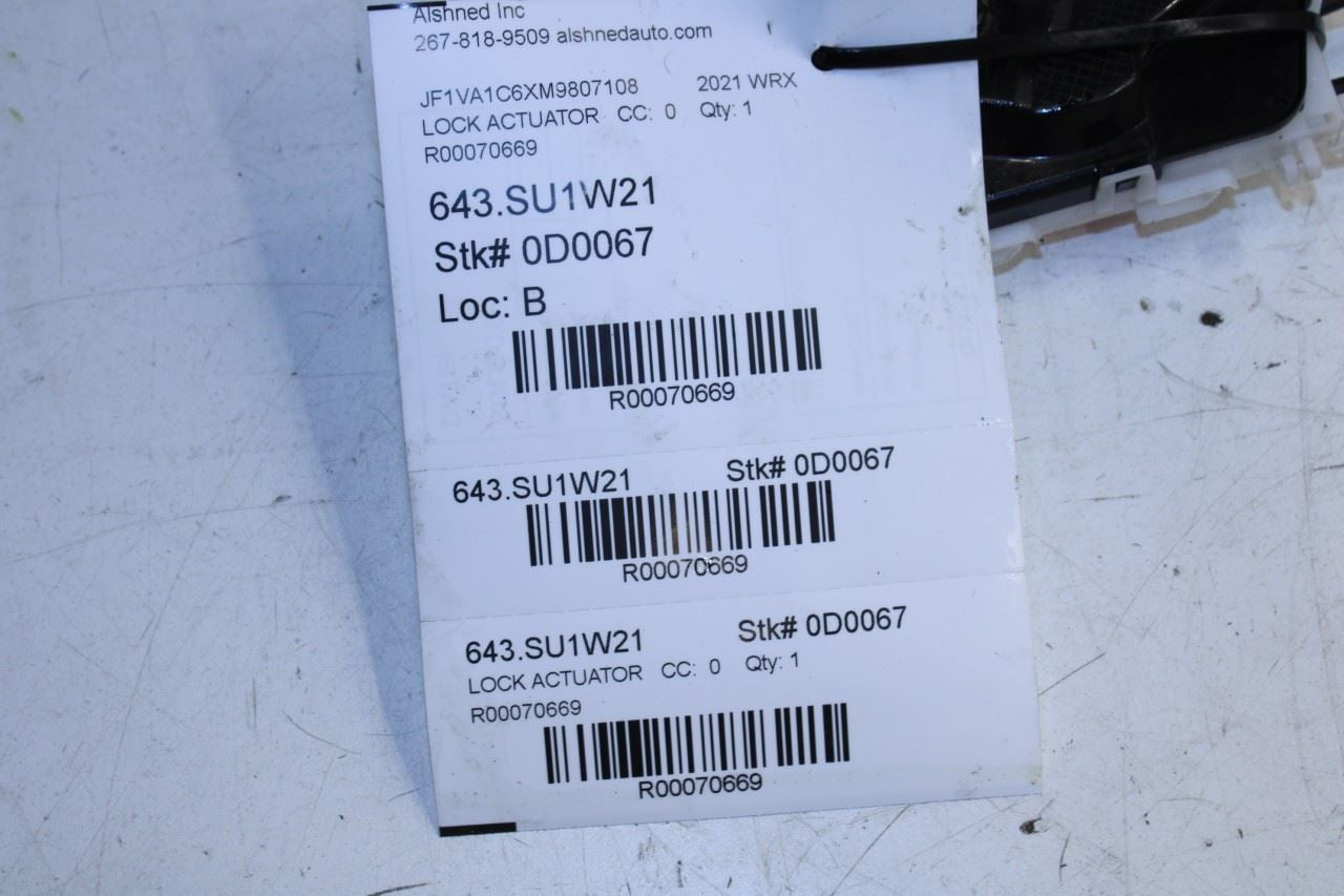 2015-21 Subaru WRX Premium Front Right Side Door Lock Latch Actuator 61032VA101 - Alshned Auto Parts
