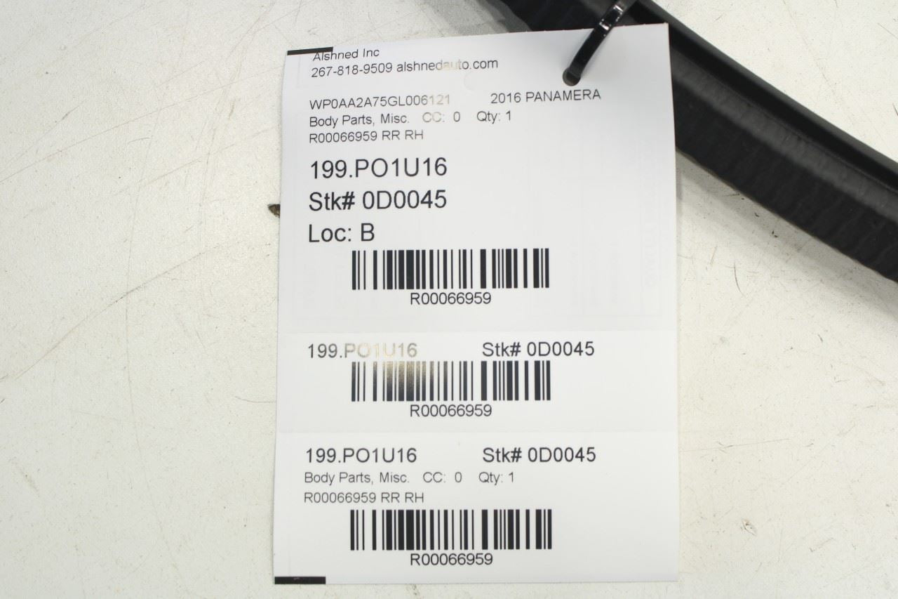 2010-2016 Porsche Panamera 4 Rear Right Door Weatherstrip On Body 970-536-266-02 - Alshned Auto Parts