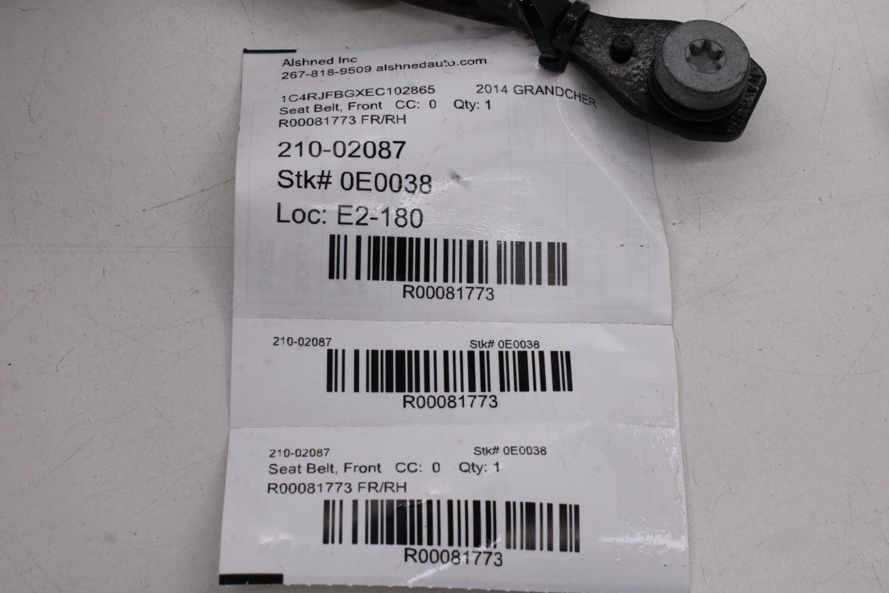 14-18 Jeep Grand Cherokee Limited 3.6L Front Right or Left Side Seat Belt Buckle12