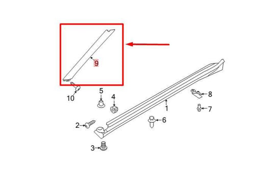 20-2023 Nissan Maxima FR Left Windshield A Pillar Panel Molding 76837-9DJ0A OEM - Alshned Auto Parts