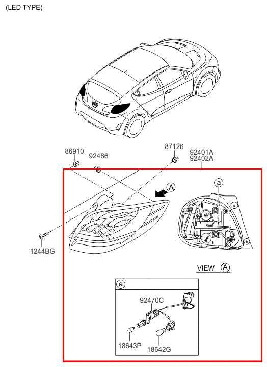 2011-2017 Hyundai Veloster Turbo Rear Right Side Tail Light Lamp 92402-2V100 OEM - Alshned Auto Parts