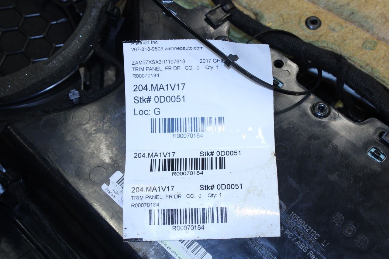 2017-2020 Maserati Ghibli Front Left Driver Side Door Trim Panel 670079717 OEM - Alshned Auto Parts