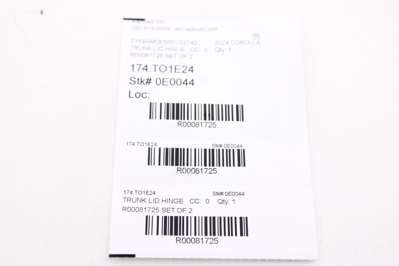 2020-2024 Toyota Corolla LE Rear Right and Left Side Trunk Deck Lid Hinge Set11