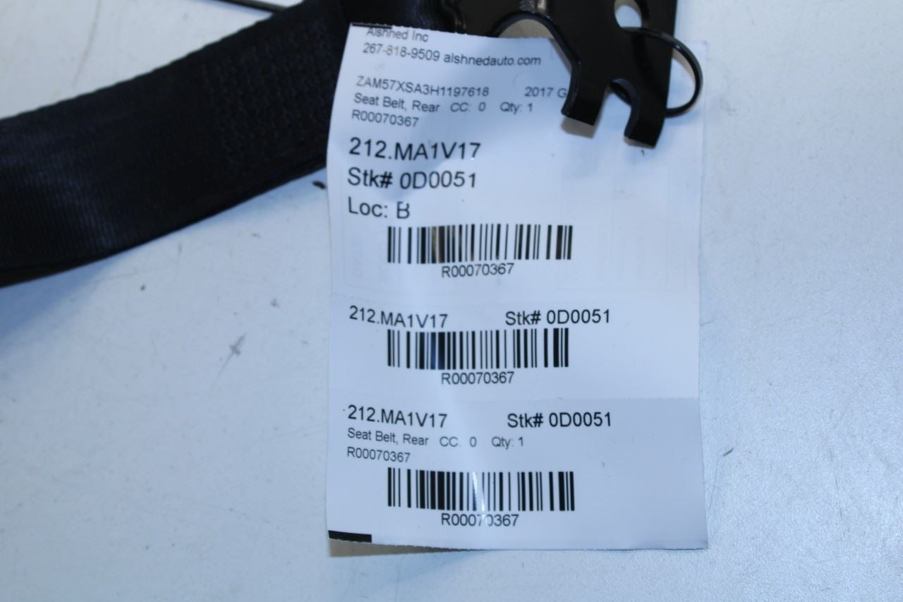 17-21 Maserati Ghibli 3.0L Rear Center 2nd Row Seat Belt Retractor 670017440 OEM - Alshned Auto Parts