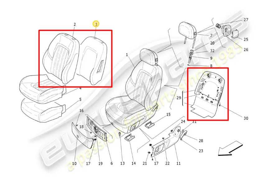 17-21 Maserati Ghibli 3.0L RWD Front Passenger Right Side Backrest Upper Cushion - Alshned Auto Parts