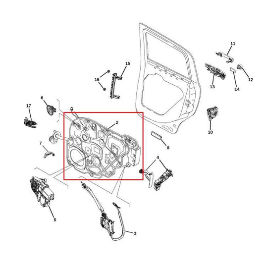 15-23 Jeep Renegade Sport Rear Left Side Door Window Regulator w/ Carrier Plate - Alshned Auto Parts