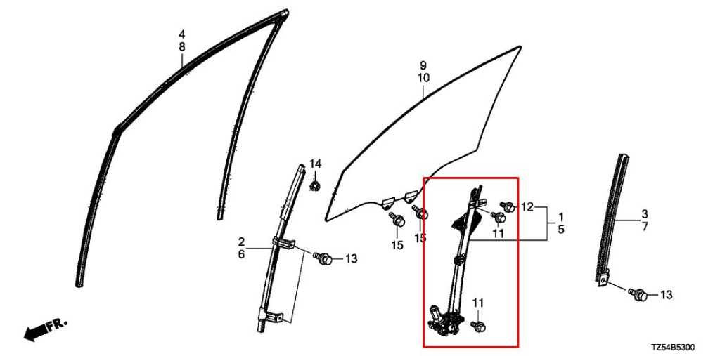14-20 Acura MDX w/Technology Pkg Front Right Side Door Window Regulator w/ Motor1