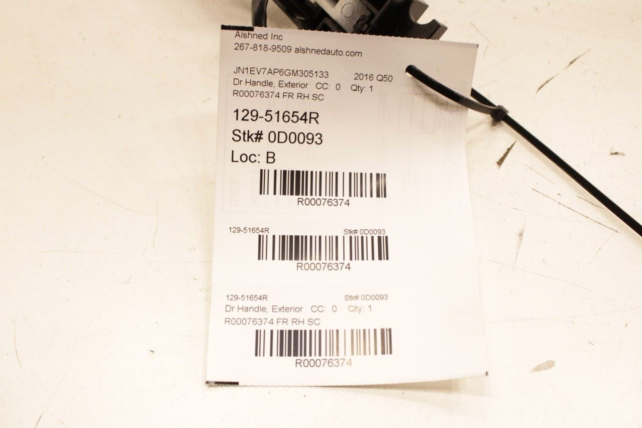 15-24 Infiniti Q50 Premium Front Right Side Door Exterior Handle 80640-4GA9A OEM - Alshned Auto Parts