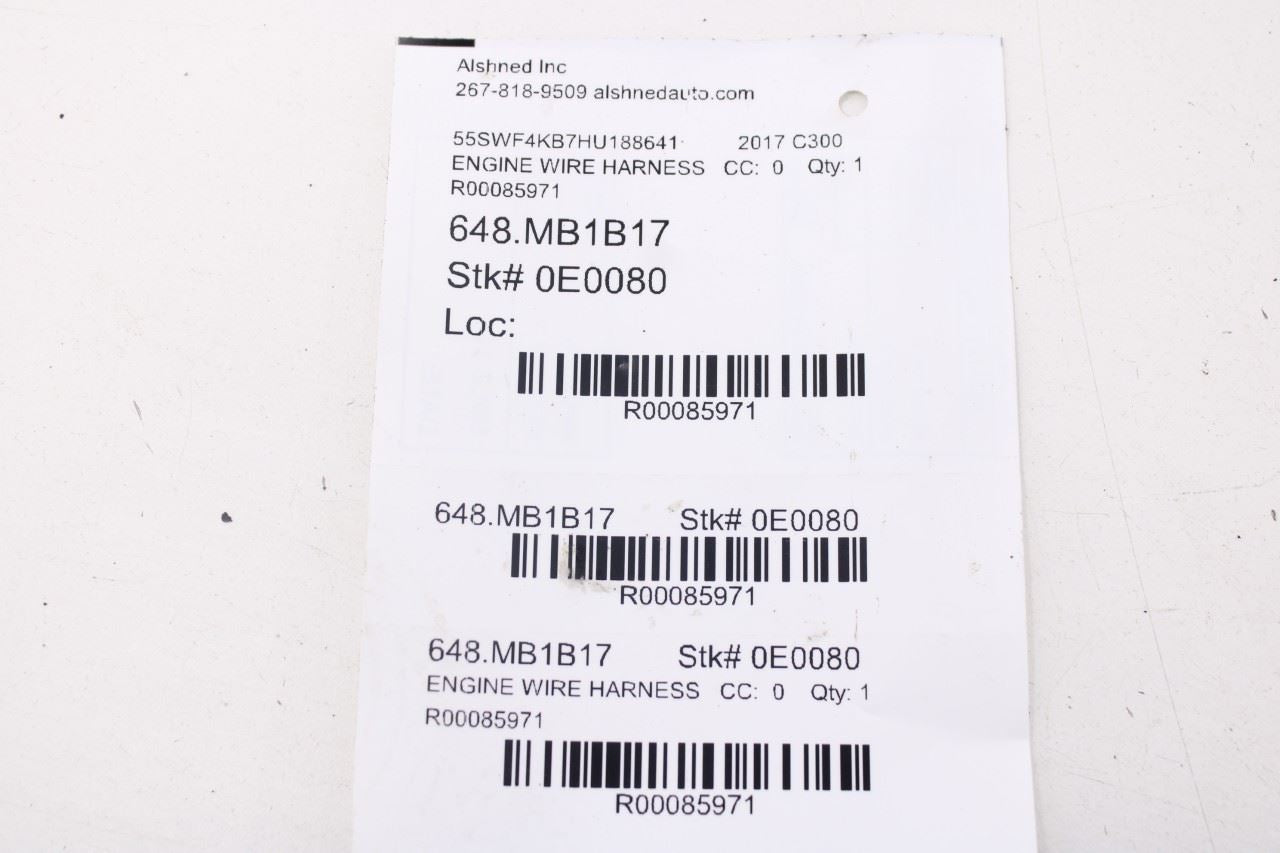 15-21 Mercedes-Benz C300 2.0L Under Hood Engine Bay Wire Harness 2055465880 OEM23