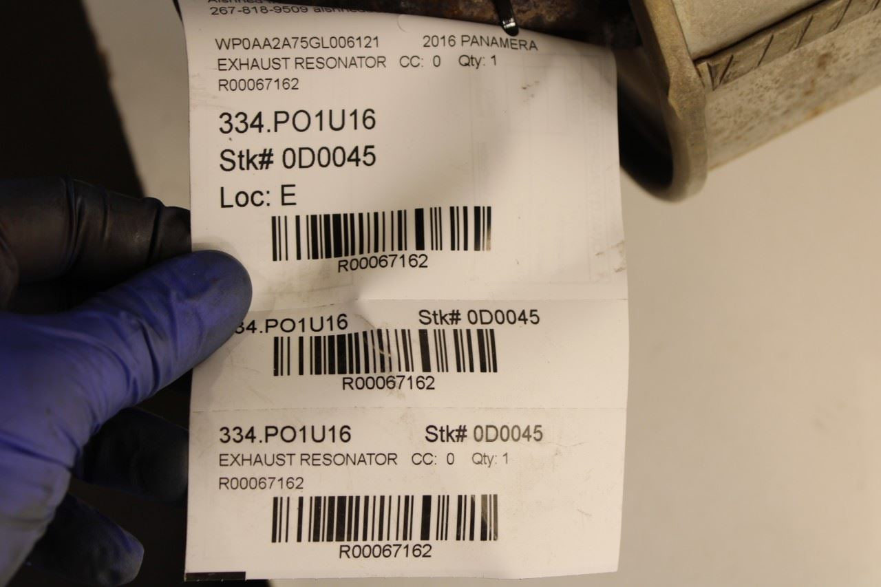 15-16 Porsche Panamera 3.6L Exhaust System Middle Center Muffler 970-111-183-24 - Alshned Auto Parts