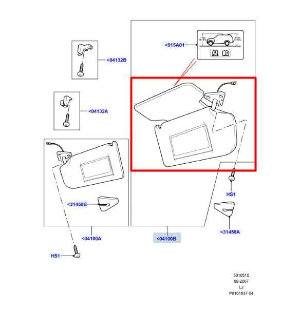 2003-08 Range Rover Front Left Sun Visor w/ Illuminated Mirror EDQ501890NUG OEM - Alshned Auto Parts