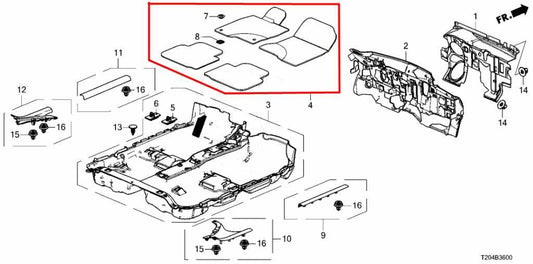 22-26 Honda Civic Sport Front and Rear RH and LH Interior Carpet Floor Mats Set - Alshned Auto Parts