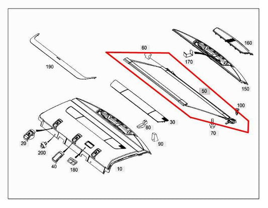 2010-16 Mercedes-Benz E350 Luxury 4Matic Rear Back Window Glass Roller Sun Shade - Alshned Auto Parts